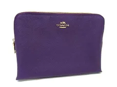 ■美品■ COACH コーチ 52434 レザー マルチポーチ メイクポーチ マルチケース 小物入れ レディース パープル系 DM2650