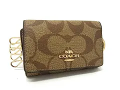 COACH コーチ 77998 ファイブ リング シグネチャー PVC 5連 キーケース 鍵入れ レディース ブラウン系 DM2682