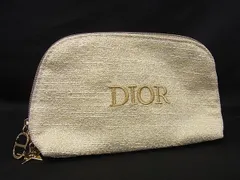 ChristianDior クリスチャンディオール キャンバス ロゴ ポーチ マルチケース 小物入れ メイクポーチ レディース イエロー系 DM3397