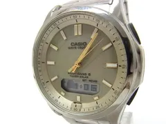 ■美品■ CASIO カシオ ウェーブセプター SS 電波 ソーラー 5気圧防水 腕時計 ウォッチ メンズ シルバー系 DM3603