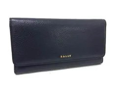 BALLY バリー レザー 三つ折り 長財布 ウォレット 札入れ 小銭入れ レディース ネイビー系 DM3668のサムネイル