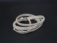 CHAN LUU チャンルー SV925×レザー ビーズ 4連 ブレスレット アクセサリー メンズ レディース ベージュ系 DM0502