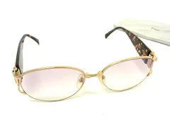 YVESSAINTLAURENT イヴサンローラン ヴィンテージ サングラス メガネ 眼鏡 レディース ゴールド系×ブラウン系 DM3957