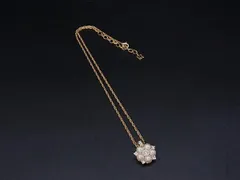 ■美品■ NINA RICCI ニナリッチ ラインストーン パール ネックレス ペンダント アクセサリー レディース ゴールド系 DM0539
