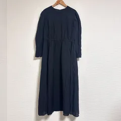 組曲 23SS シャーリングライクシフォンワンピース フィット＆フレア ウエストゴム ミモレ丈 黒 サイズ5 XL デイリー オケージョン対応