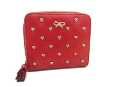 ANYA HINDMARCH アニヤハインドマーチ レザー リボン ハート 二つ折り 財布 ウォレット 札入れ 小銭入れ レディース レッド系 DM4174のサムネイル