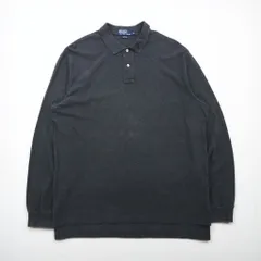 Polo Ralph Lauren 90年代 ビッグサイズ 長袖ポロシャツ ラガーシャツ XL グレー 鹿の子 スモールポニー刺繡