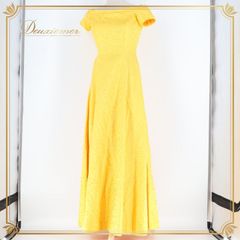 パーティドレス 日本製 ワンピース イエロー系 黄色 ロングドレス パーティ 発表会 演奏会 舞台 フォーマル パーティー ドレス 女性用 シンプル おしゃれ きれいめ 高級感 イベント用 ダンス 演奏会ドレス フォーマルドレス