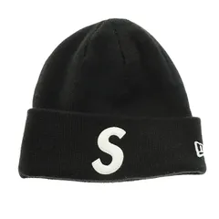 シュプリーム SUPREME ×NEWERA ニューエラ 23AW New Era S Logo Beanie Sロゴ 刺繍 ビーニー ニットキャップ 帽子 黒ブラック ブランド古着ベクトル 中古☆AA★▲260217