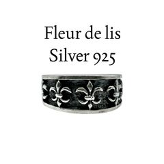スカル フルール・ド・リス シルバーリング silver 925 クロス 指輪