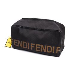 FENDI バニティ ナイロン ポーチ ズッカ柄 ブラック 黒 タグ付き