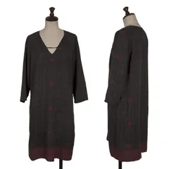 コントワーデコトニエCOMPTOIR DES COTONNIERS 総柄シルク七分袖チュニック 紺グレー36のサムネイル