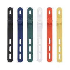 MOTTERU(モッテル) sofumo ソフトタッチ ケーブルバンド 繰り返し使える シリコン 便利グッズ ドライヤー/ヘアアイロン 6色1本 6本セット ダークカラー MOT-CBBAND03-DA 0