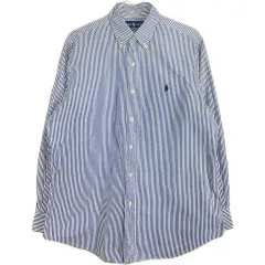 L ポロ ラルフローレン コットン ストライプ シャツ