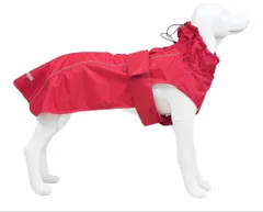 犬 レインコート レッド　L カッパ ペット雨具 防雨犬服 雨合羽 ポンチョ