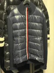 モンクレール ネイビー ニットダウン コンビ XL
