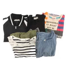 ブランシェス BRANSHES ブルゾン ワンピース Tシャツ カットソー まとめ 5点セット 110cm 黒 ブラック 青 ブルー 白 ホワイト 他 /GV ■GY14