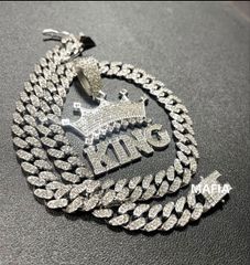 輝き抜群！ BIG ペンダント シルバー CZ ブリンブリン KING キング 超BIG！ LEX着用 キング ネックレス ブリンブリン シルバー ギラギラ