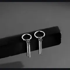 ピアス シルバー フープピアス メンズ レディース ダブル スティック 両耳用