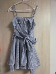 August D D-DAY Girl ストライプ リボン キャミソール ONE PIECE