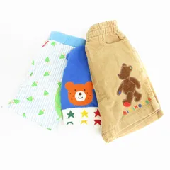 ミキハウス mikihouse ベビー服 3点セット パンツ コーデュロイ ストライプ ライン クマ柄 マルチカラー 90cm ■GY14