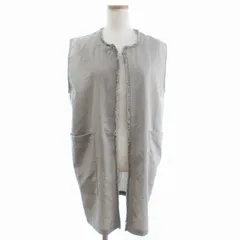 ファーリー FURRY タグ付き フリンジベスト ジレ ノーカラー 無地 ベージュ系 F