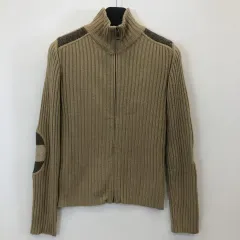 バーバリー メリノウール ニット ジップアップ XS