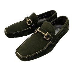 GUCCI ホースビット ローファー オリーブ系 27.5㎝ レザー VV240 