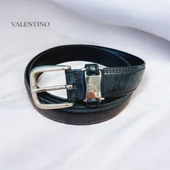 VALENTINO ヴァレンティノ レザーベルト ブラック 黒　シルバー　銀　メンズ
