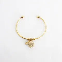フォリフォリ Folli Follie アクセサリー ブレスレット バングル ビジュー FFモチーフ ゴールドカラー 