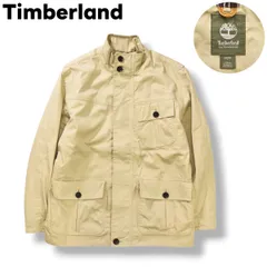ティンバーランド Timberland ウォータープルーフ WATER PROOF ウィンド ジャケット ジップアップ ブルゾン ジャンパー ロゴ 刺繍 M ベージュ アウトドア カジュアル ウェア メンズ