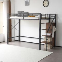 ロフトベッド パイプベッド【メッシュ床板・Sシングル】耐荷重150kg
