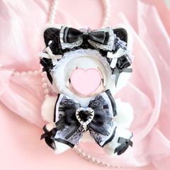おすわり ぬい服 ブラック ホワイト ちびぐるみ 着ぐるみ 猫 12cm