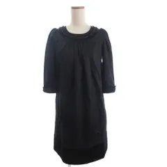 ランバンオンブルー LANVIN en Bleu ワンピース 七分袖 レース 8111-1005-0 黒 ブラック 36 ■FF