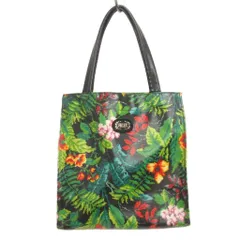 フェイラー FEILER 美品 ハンドバッグ ミニトート 総柄 緑 黒 グリーン ブラック 鞄