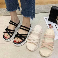 サンダル レディース 厚底 2WAY 韓国 おしゃれ シューズ 春新作 M0314-Y1OK-1