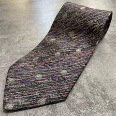 【Missoni】ミッソーニ 総柄ネクタイ シルク100% メンズ イタリア製 マルチカラー パープル 紫色 ブルー 青色 グレー 灰色 ドット柄 織り柄 クラシック ヴィンテージ