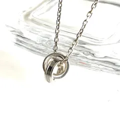 4℃  ダブルリングネックレス　シルバーネックレス