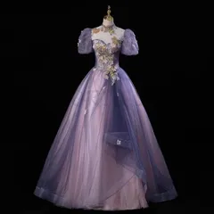 カラードレス プリンセスライン ロングドレス ブルー オフショルダー フリル袖 ウェディングドレス 結婚式 二次会 花嫁 前撮り 演奏会 発表会 ステージ衣装 ウエディングドレス パーティードレス ブライダル 大人 舞台 演出 イブニングドレス 1136