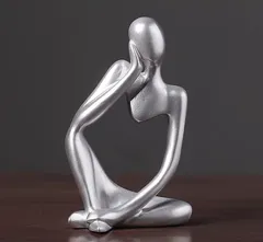 新品  北欧風 彫刻 オブジェ 考える人 北欧 雑貨 ゴールド 高級 置物 金 おもしろインテリア 小人 かわいい 可愛い  銀色