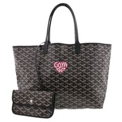 【値下げ】 GOYARD ゴヤール サンルイPM COEUR GOYARD MARQUAGE ハート マーカージュ トートバッグ ユニセックス ブラック ブラウン レッド 中古