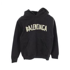 バレンシアガ BALENCIAGA パーカー ブラック コットン プルオーバーパーカー レディース Used A