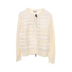 モンクレール MONCLER ダウンジャケット カーディガン ホワイト ナイロン ウール ダウンジャケット レディース Used A