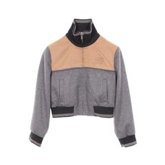 ミュウ ミュウ Miu Miu ブルゾン グレー ウール ブルゾン ジッパージャケット レディース Used A