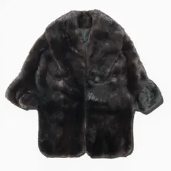 21c14 ダークミンク ポンチョ ケープ サイズF ブラウン 本毛皮 Dark Mink Fur Cape Coat リアルファーt18r