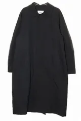 ヤエカ YAECA SOUTIEN COLLAR LONG COAT NAVY S 18552 ステン カラー ロング コート ネイビー ブラック 【ブランド古着ベクトル】【中古】●260106