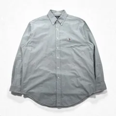 Ralph Lauren 90年代 オックスフォード ボタンダウン シャツ XL グリーン YARMOUTH スモールポニー刺繡