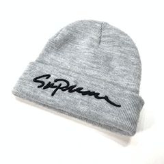Supreme ビーニー ニット帽 グレー - メルカリ