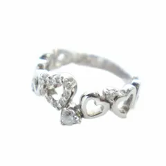 ヨンドシー 4℃ 指輪 リング ハートモチーフ ラインストーン Silver925 ロゴ 12号 シルバー色 ■GY18 /MQ