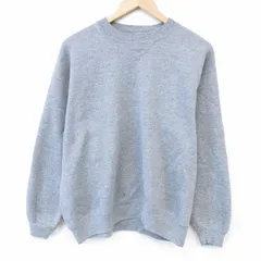 L/古着 ラッセル 長袖 スウェット メンズ 90年代 90s 無地 クルーネック USA製 グレー 霜降り【spe】 26jan31